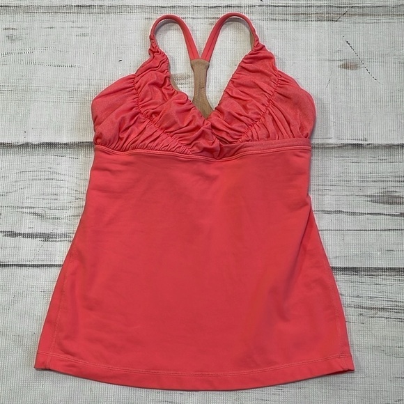 Lululemon Tank Top Women's 6 Orange Sleeveless V-Neck Athletic Shirt - Picture 11 of 14